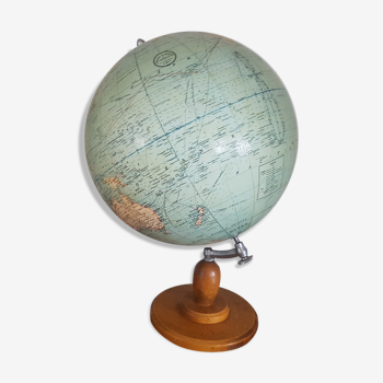 Globe mappemonde Girard Barrère et Thomas vintage 1930