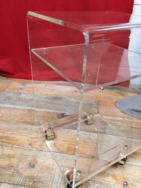 1970 plexiglass rolling side table