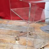 1970 plexiglass rolling side table