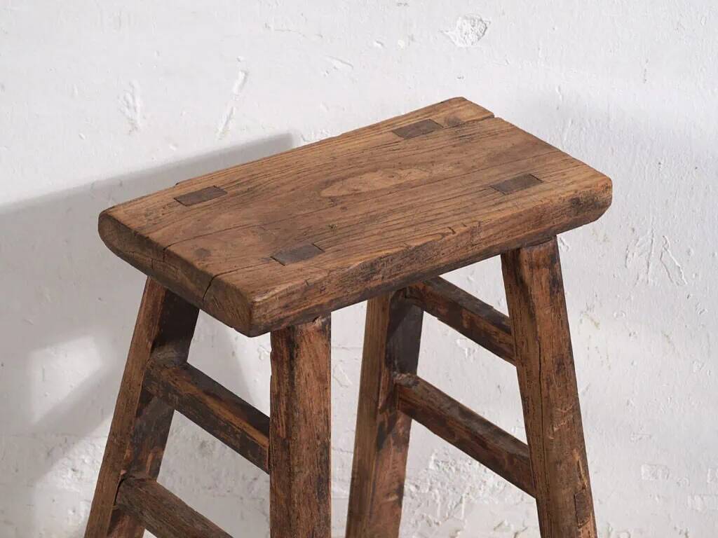 Antique Eastern stools (circa 1900). Set of 2 pieces