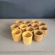 Set of 12 mustard ceramic cups