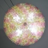 Amazing Pink and Gold Large Size Murano Ceiling Light Flower by Seguso