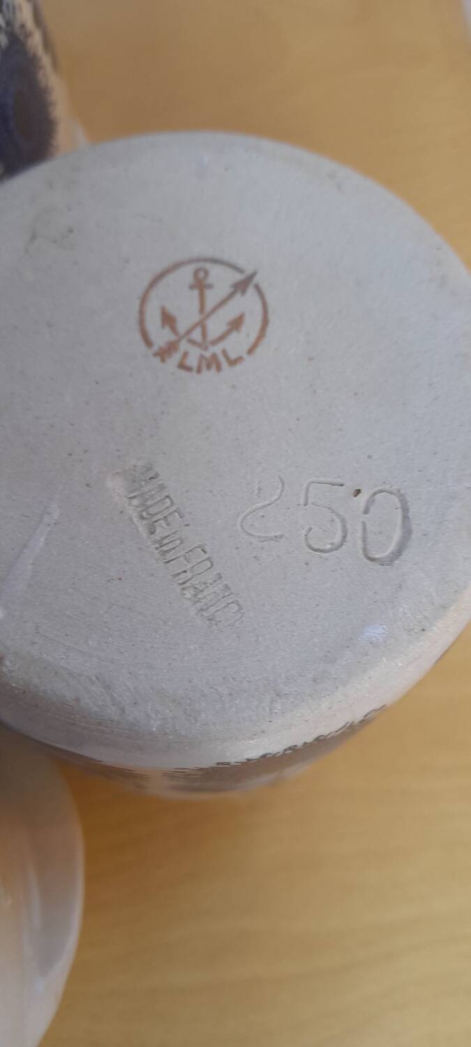 Set of 70s stoneware condiment pots