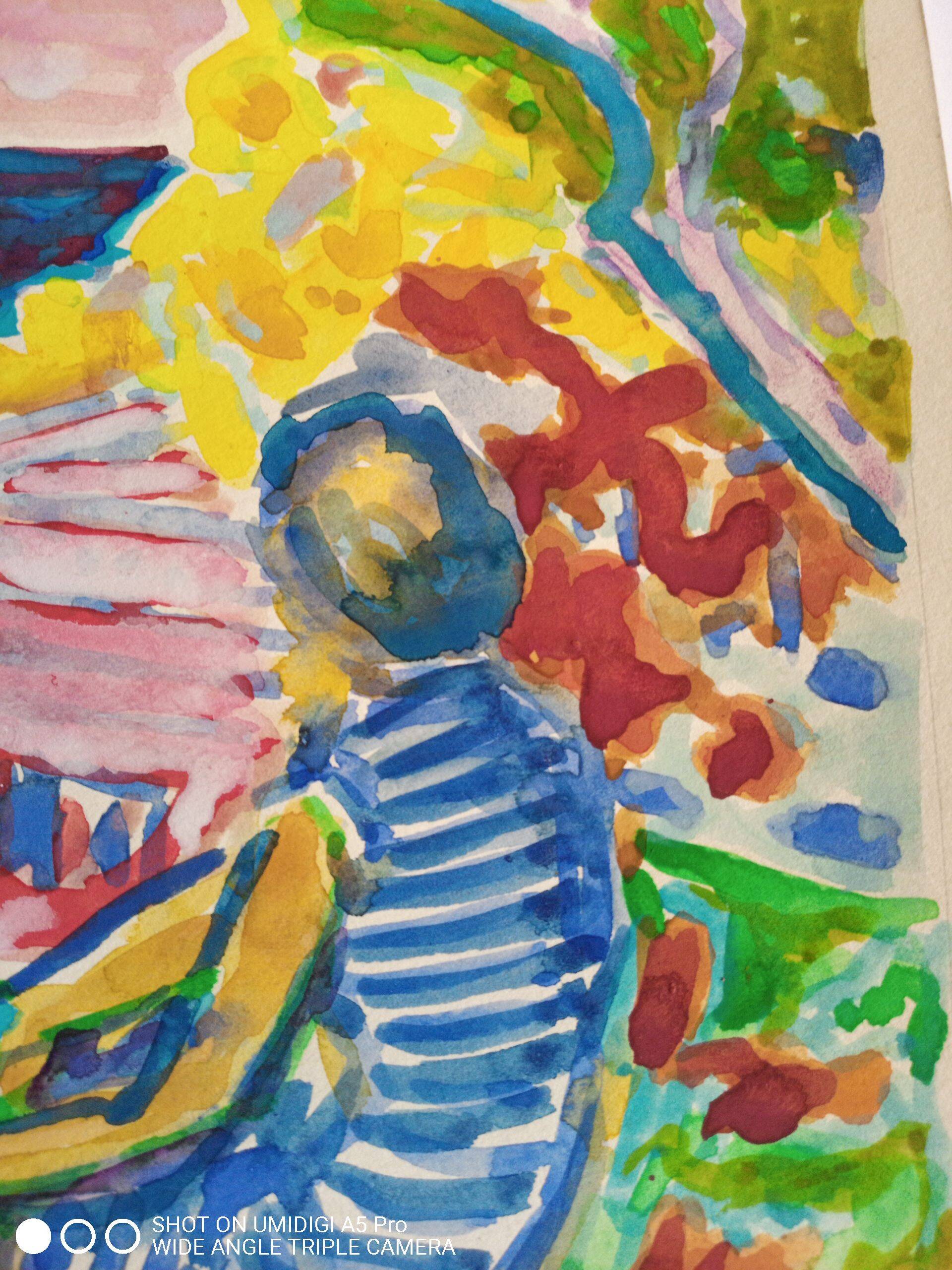 Pierre Lacroux (1909-1993) Gouache 24 x 32 cm - landscape and figure