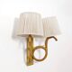 Rattan wall lamp with 2 lights and rope lampshades, 1960-1970.