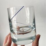 Verres en cristal 10 cm filet bleu Krosno