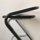 Set of three bar stools black and chrome of Thema Italy to the 1970s