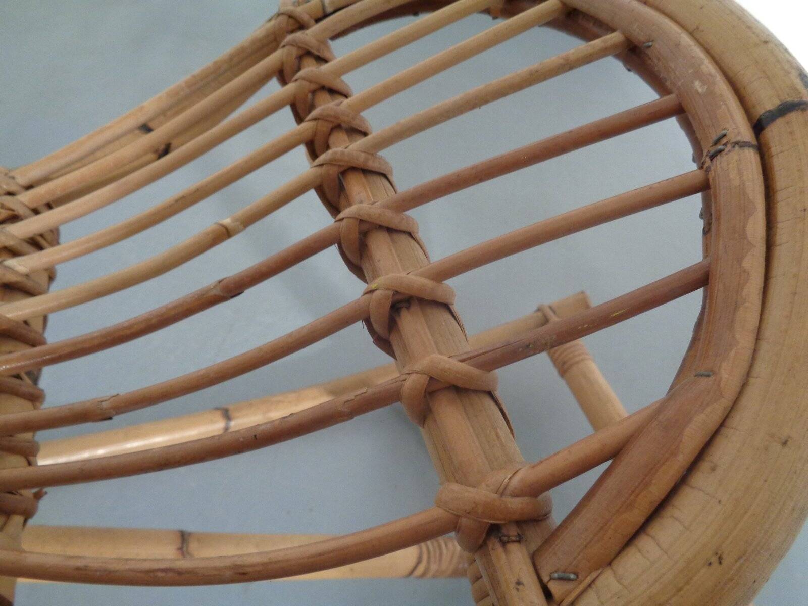 Large Bamboo Rocking Horse by Dirk van Sliedregt for Rohé Noordwolde, 1950s