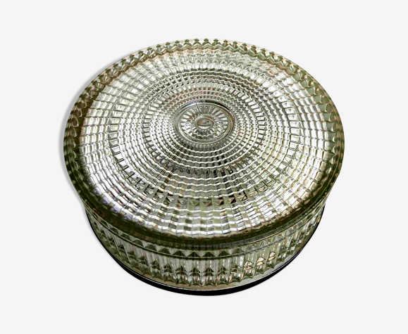 Applique plafonnier rond verre strié