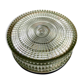 Round ceiling lamp striated glass