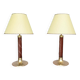 Burgundy Plexiglass and Brass Table Lamps by F. Loffredo, Italy 1980s
