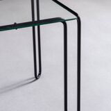 Minimalistic wireframe sidetable with glass top