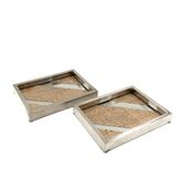 Hollywood regency set of 2 trays / vide poche, Tommaso Barbi Italy 1970s