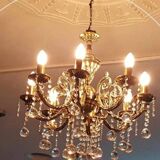 Brass chandelier with pendants
