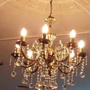 Solid brass chandelier with pendants