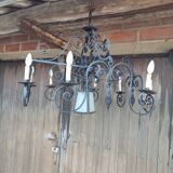 Chandelier art nouveau wrought iron