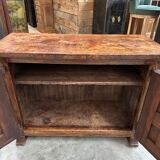 Brutalist furniture with 2 doors in elm.