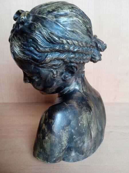 JBPigalle bust La Rieuse plaster signed