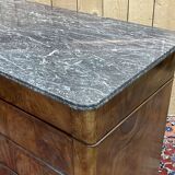 19th century Restoration chest of drawers in mahogany and marble top