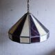 Large cream and purple tiffany style art deco pendant light