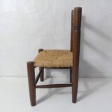 old wooden straw chair for children
