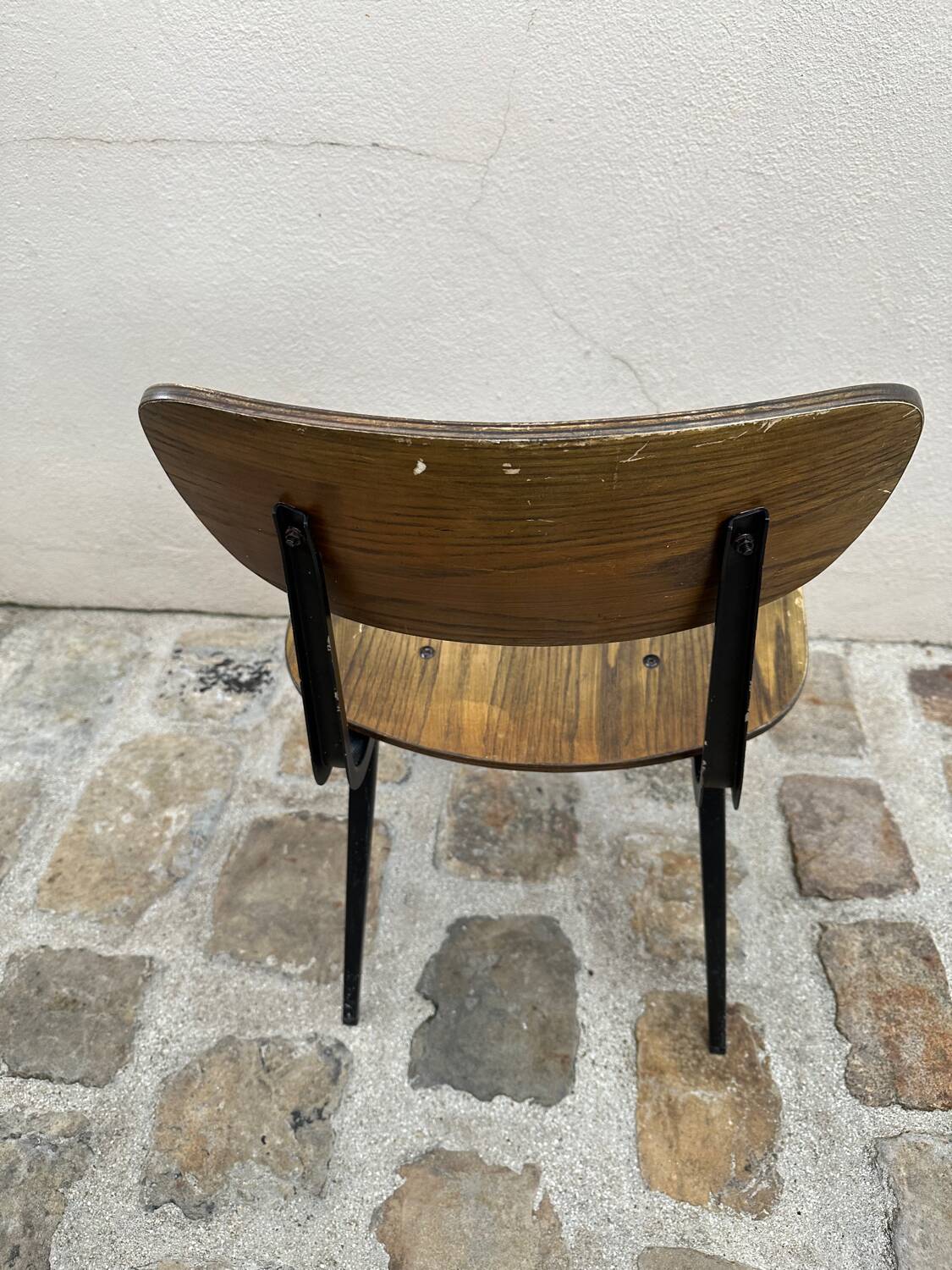 2 chaises style industriel en bois et métal