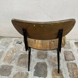 2 industrial style chairs in wood and metal