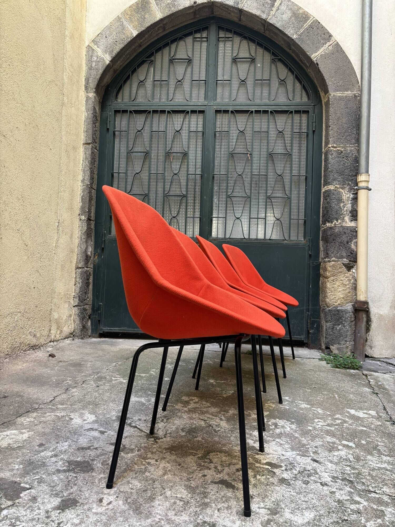 Set of 4 Geniève chairs by Dangles and Christian Defrance 1950