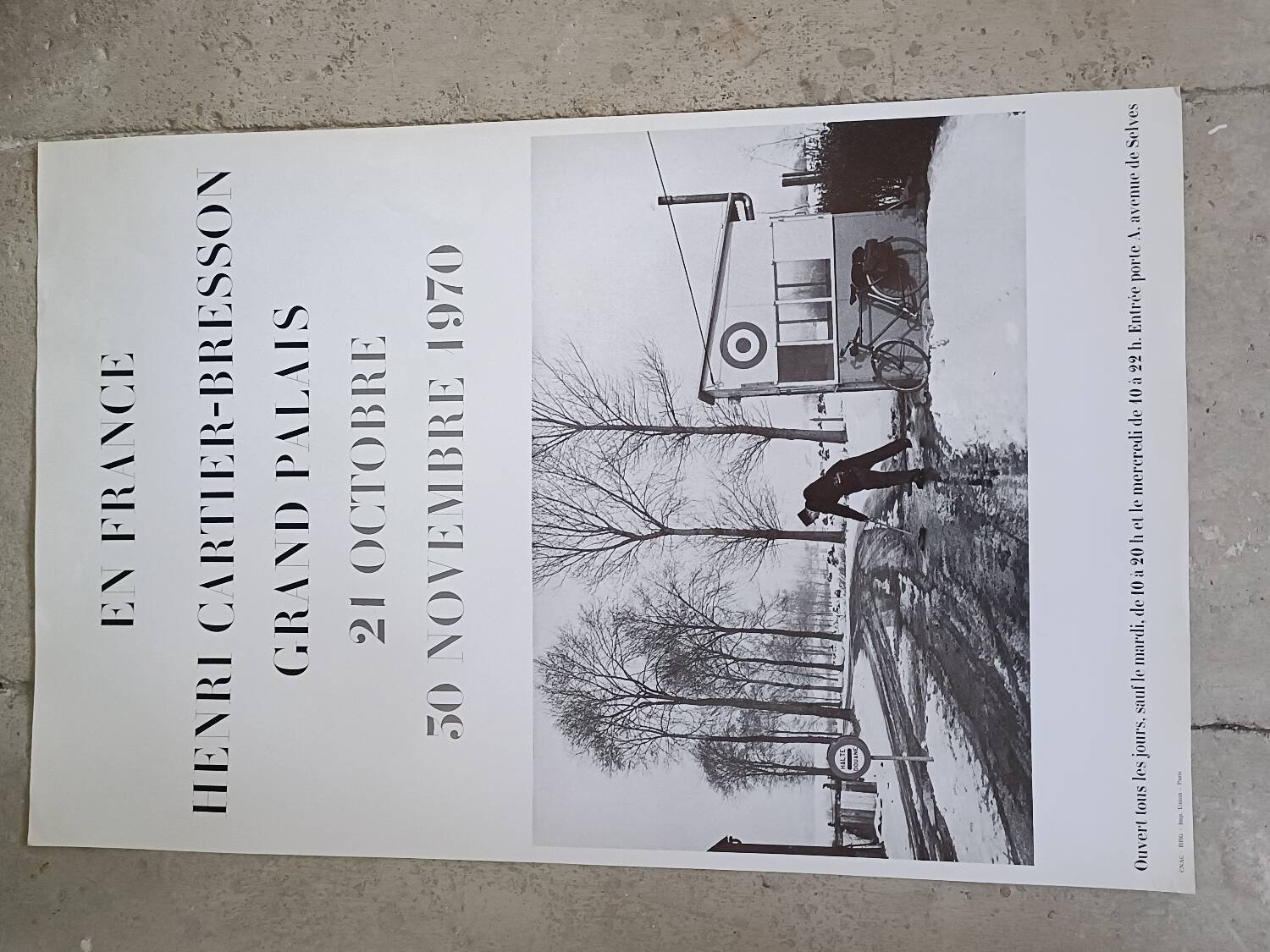 Original poster for the Cartier-Bresson exhibition, 1970