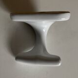XL white ceramic earthenware coat rack from the 1960s