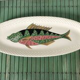 Grand plat ovale poisson Gien modèle Baie d'Halong