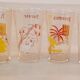 6 verres à orangeade - limonade - eau - thème des régions - vintage