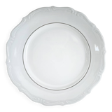 Round porcelain plate, double gold line manufacture, hand-painted.