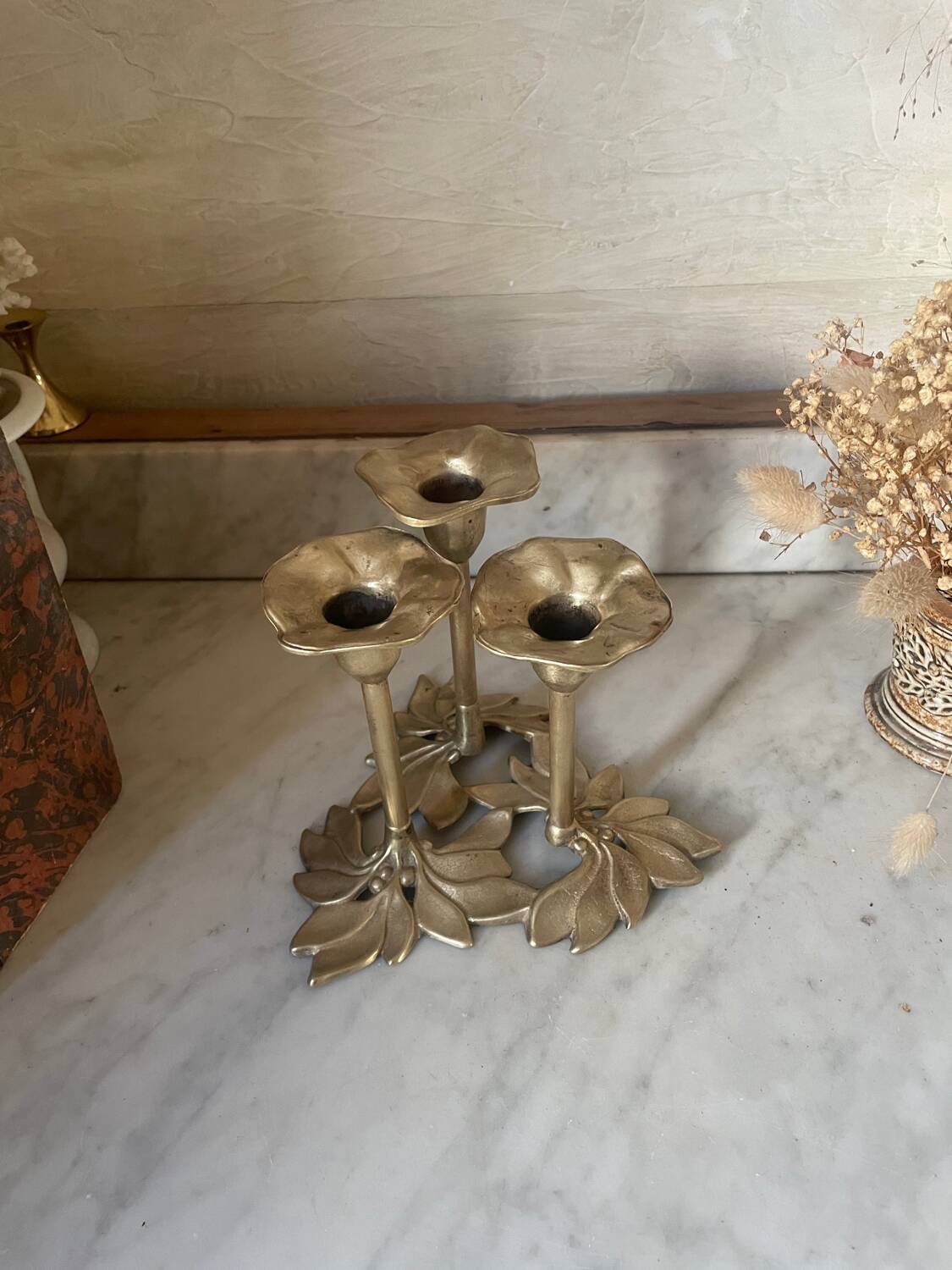 Vintage brass flower chandelier