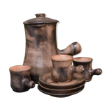 Cafetiere Vallauris and its 3 cups