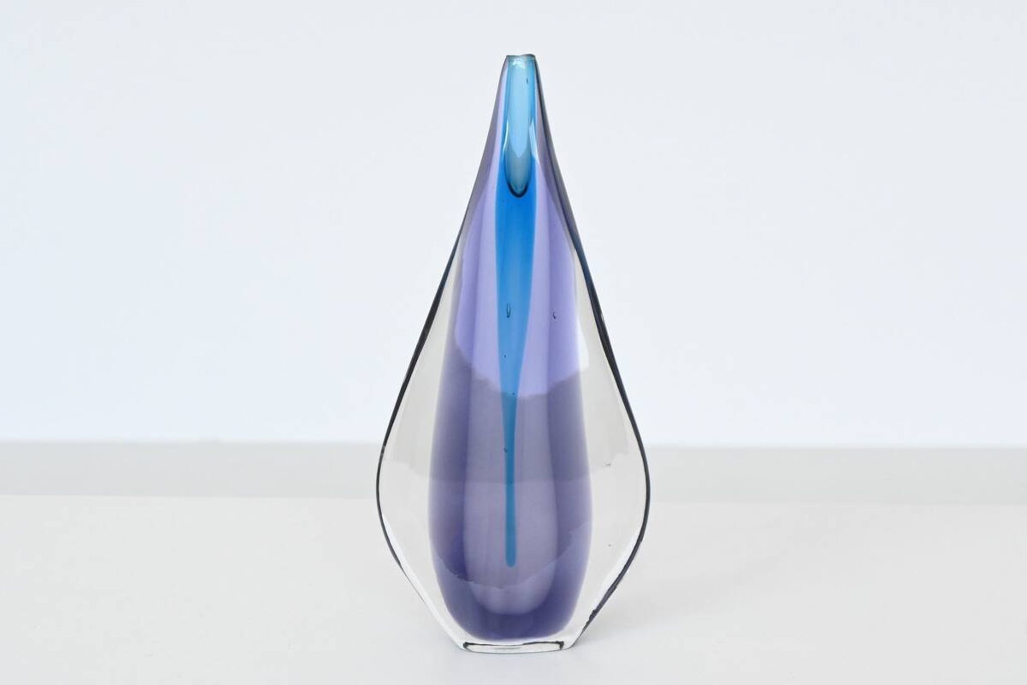 Flavio Poli Sommerso "Teardrop" vase Murano glass Seguso Italy 1960