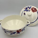 Antique French earthenware soup tureen K & G Lunéville, "Chantal" model