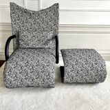 Armchair set and footrest vintage design line Roset Zen