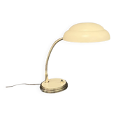 Desk lamp 50s 60s flexible brass metal beige vintage bedside casserole
