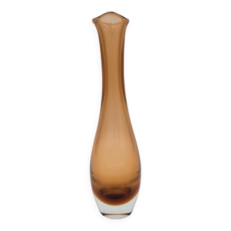 Contemporary amber glass vase