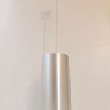 Great ceiling light chandelier cylinder in brushed steel 1970 vintage space age 70's funky seventies