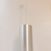 Great ceiling light chandelier cylinder in brushed steel 1970 vintage space age 70's funky seventies