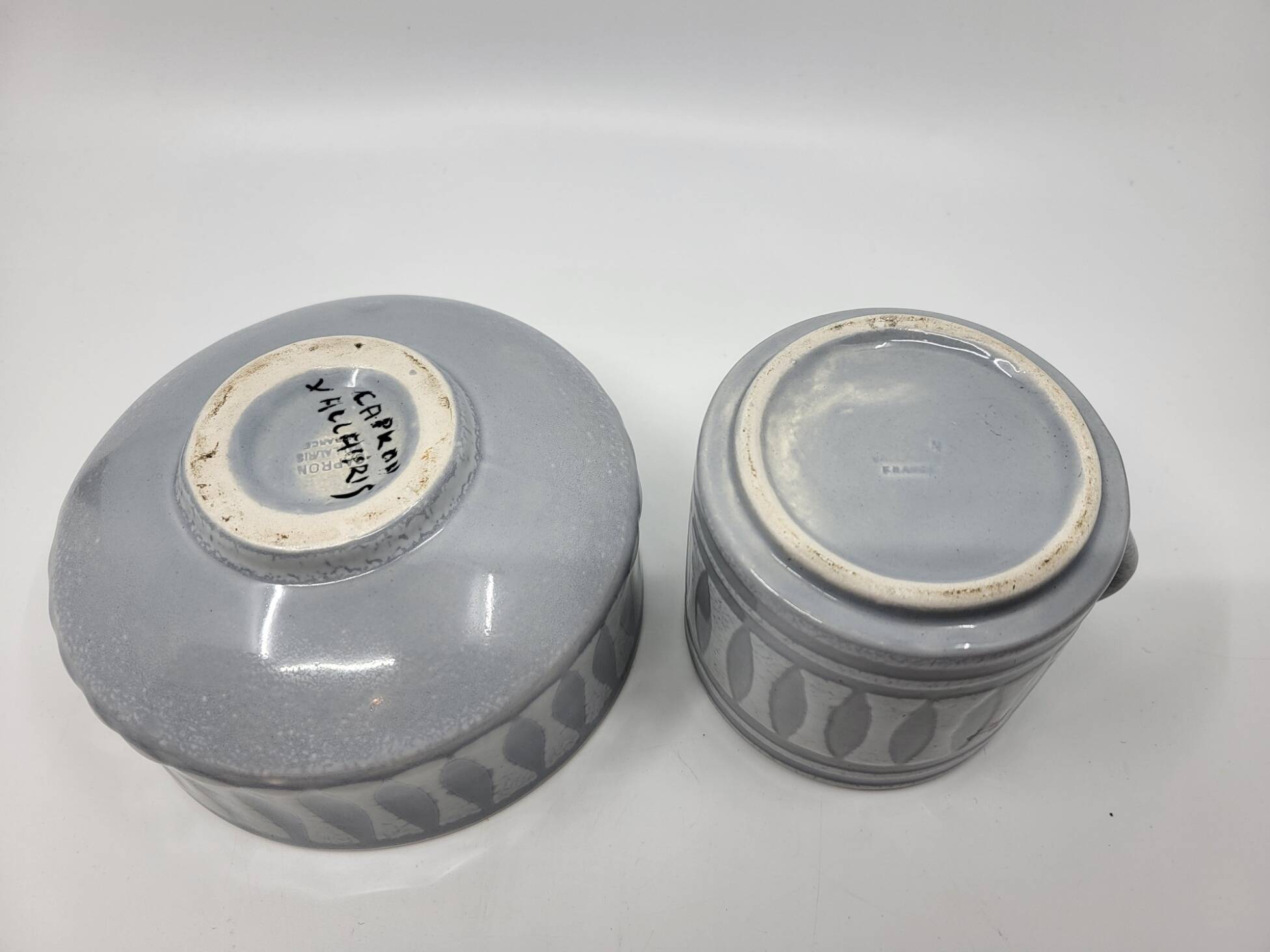 Roger Capron French Riviera Vintage Ceramic Bowl and Mug 1950/60 (set of 2)