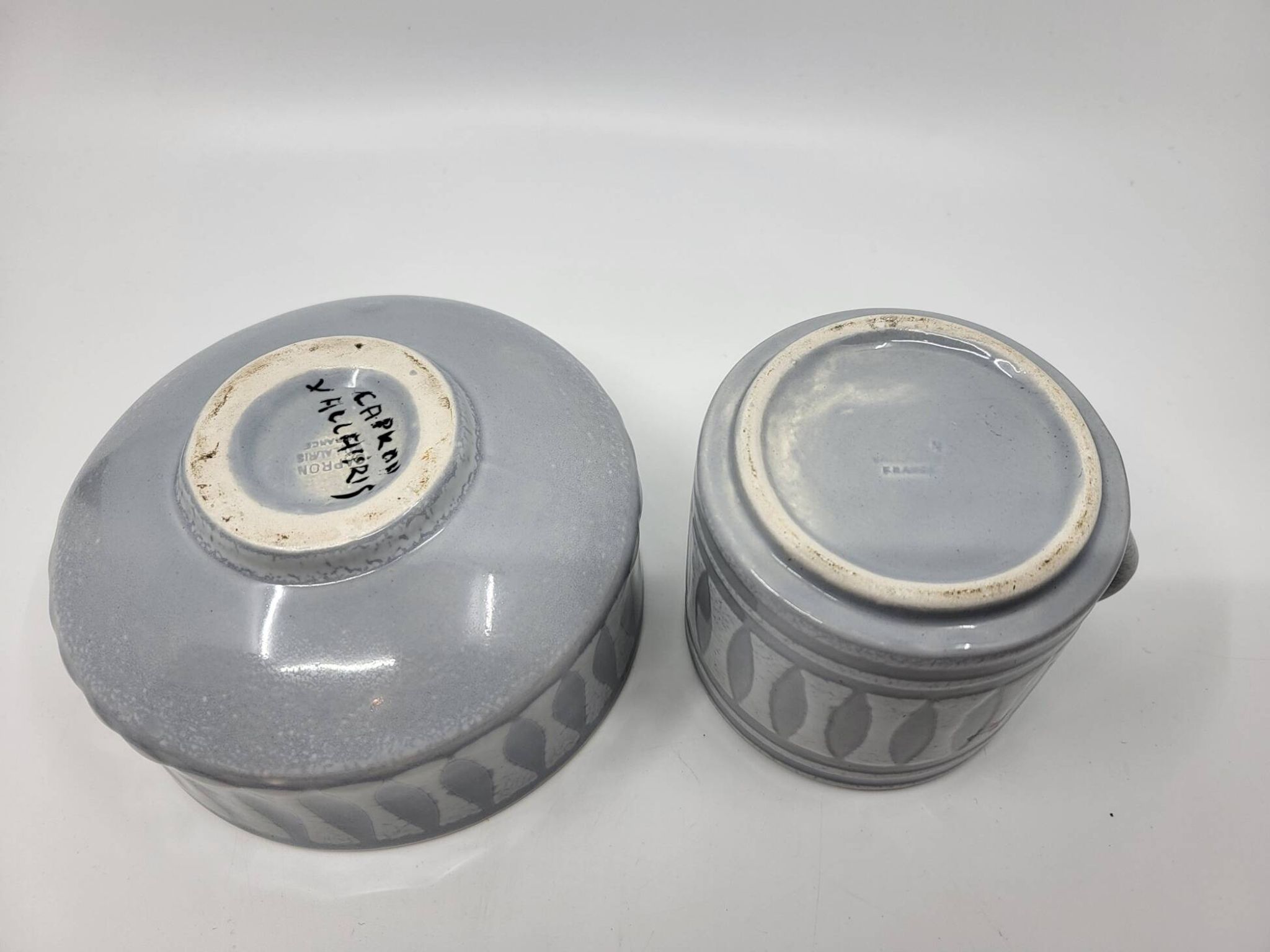 Roger Capron French Riviera Vintage Ceramic Bowl and Mug 1950/60 (set of 2)