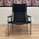 BLACK LEATHER AND CHROME ARMCHAIR DESIGN 1960 "HANS EICHENBERGER".