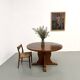 Brutalist round table in solid oak, 1960s.