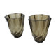 Paire de vase en verre fumé