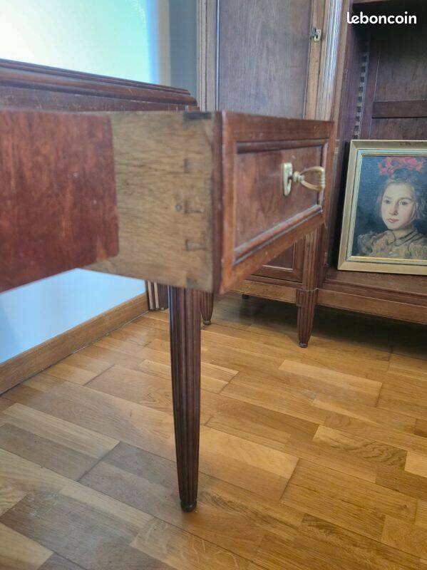 Antique Art Deco Desk Solid Oak - Leather Desk Mat - Cabinetmaker Quality