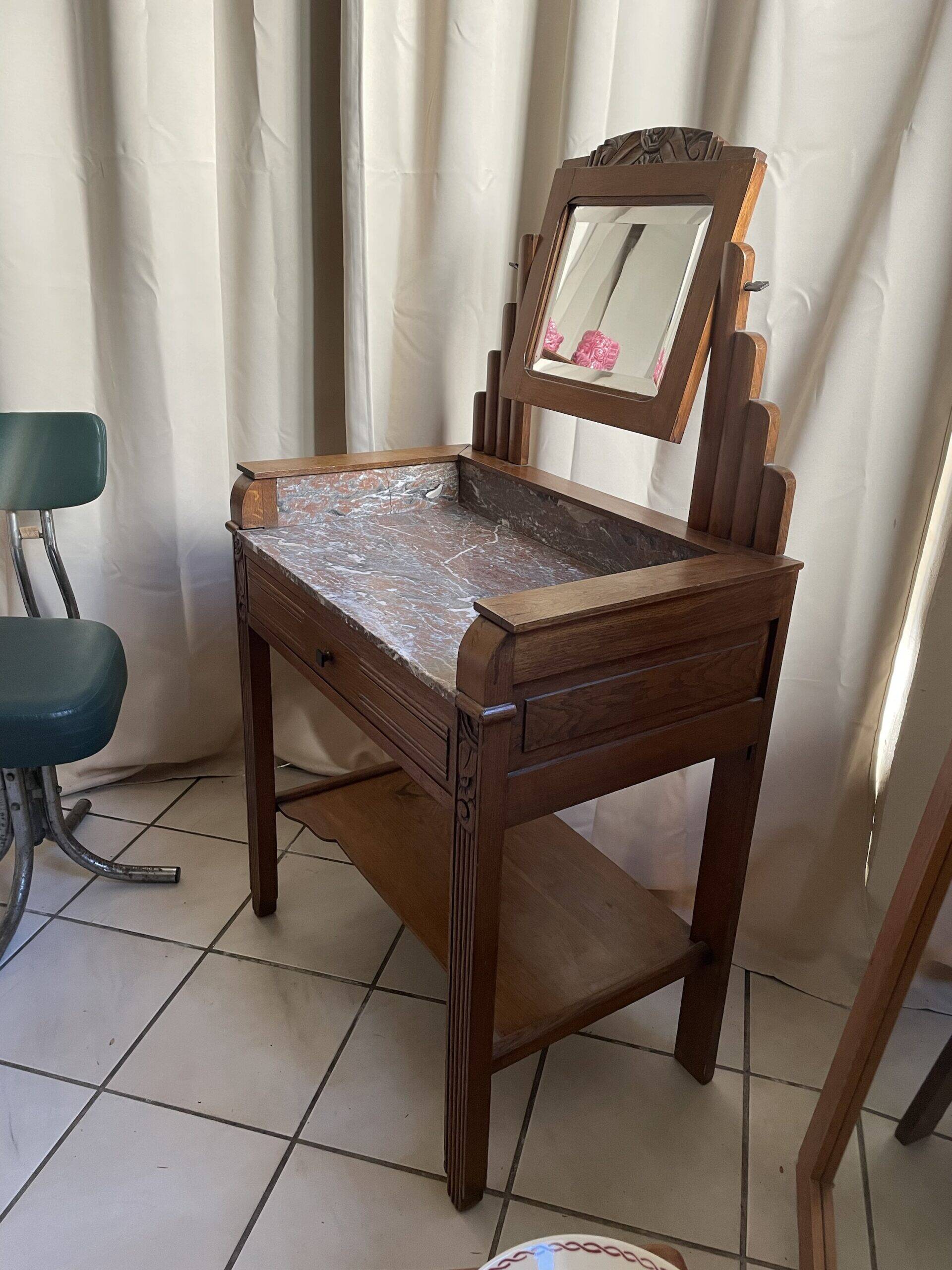 Art Deco oak dressing table