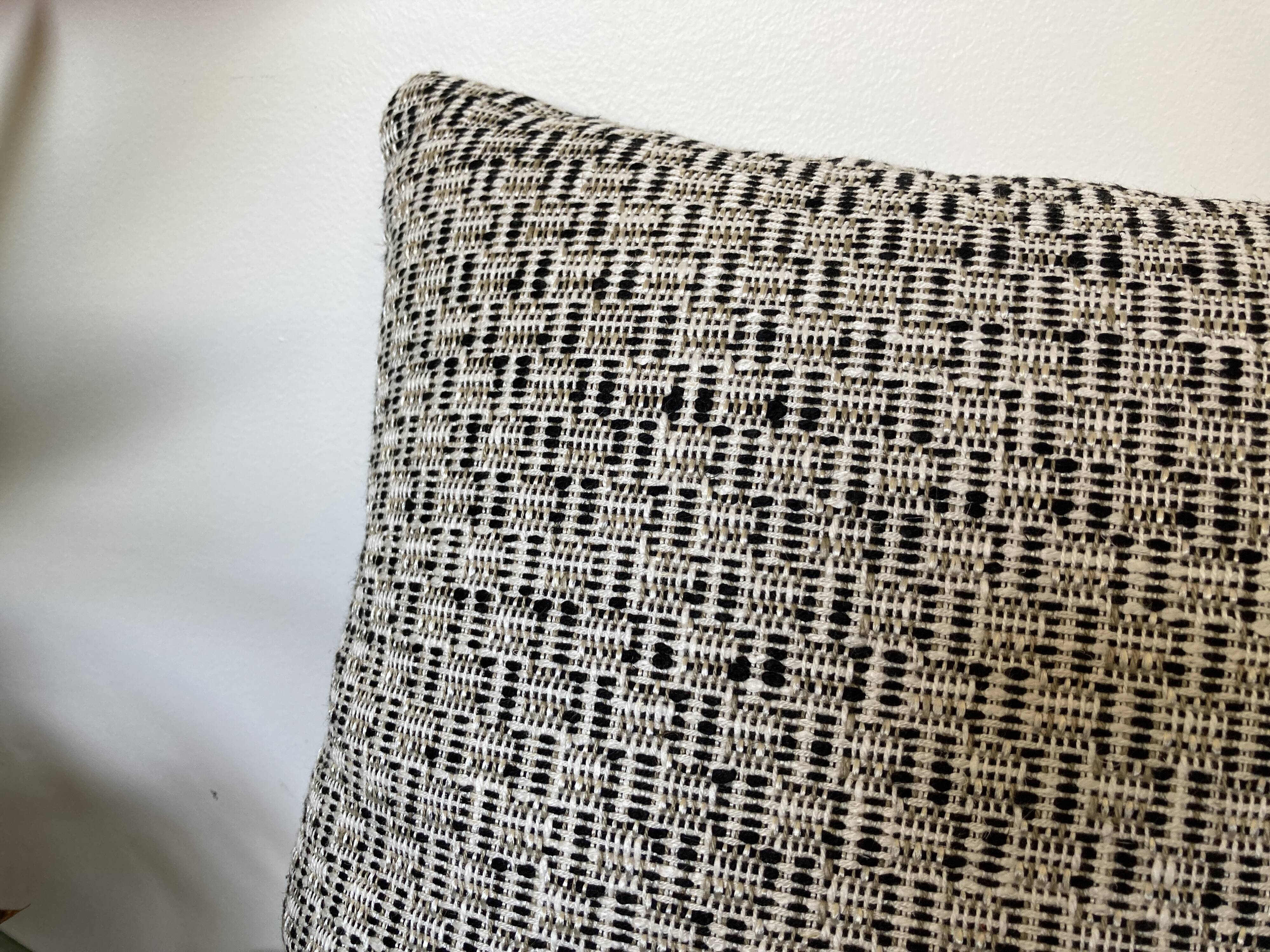 Black white beige cushion geometric patterns